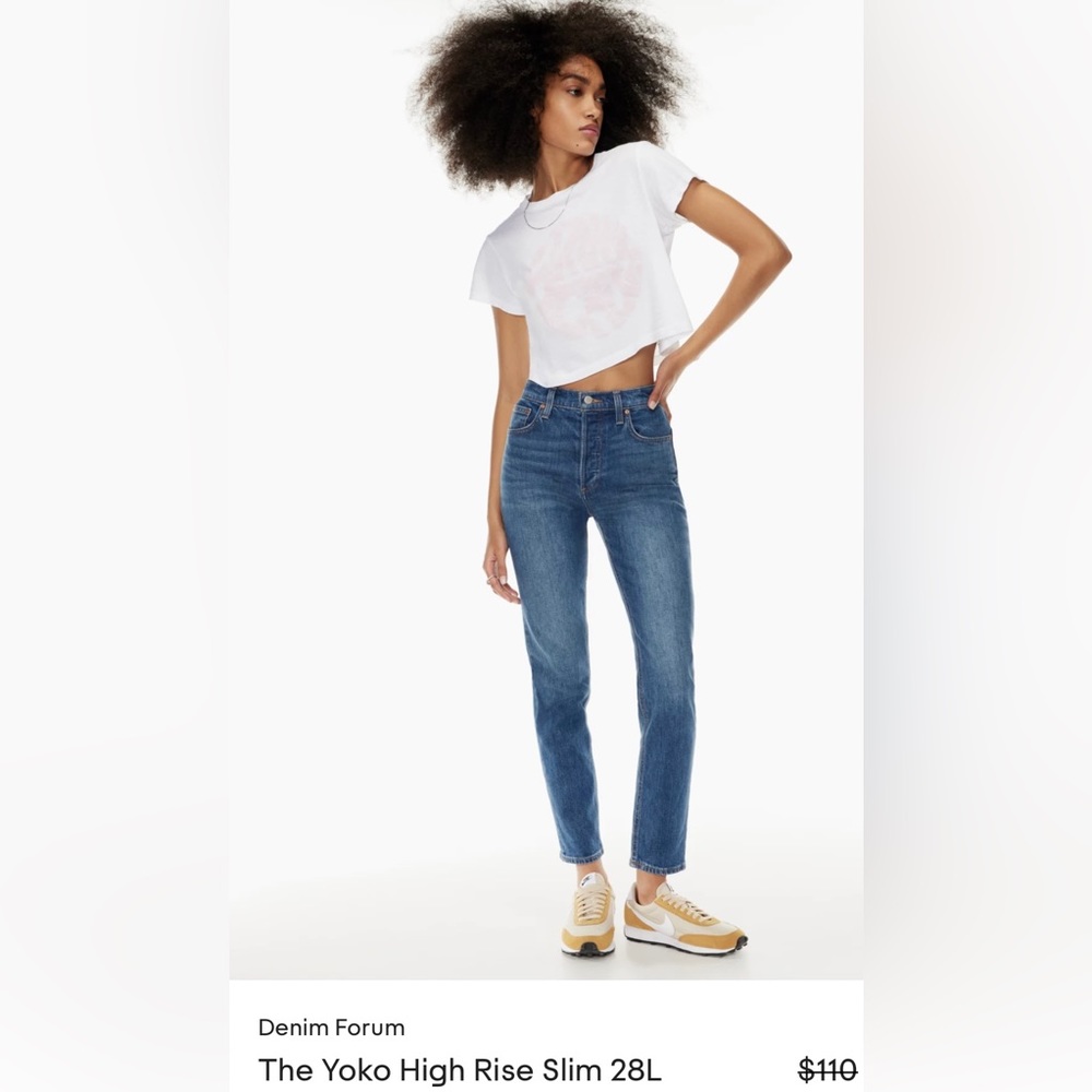 Aritizia Denim Forum Yoko High Rise Slim 28L Jean